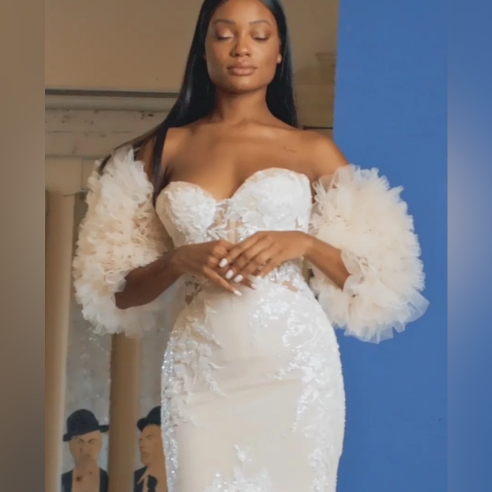 Galia Lahav Edna Ruffle Sleeves